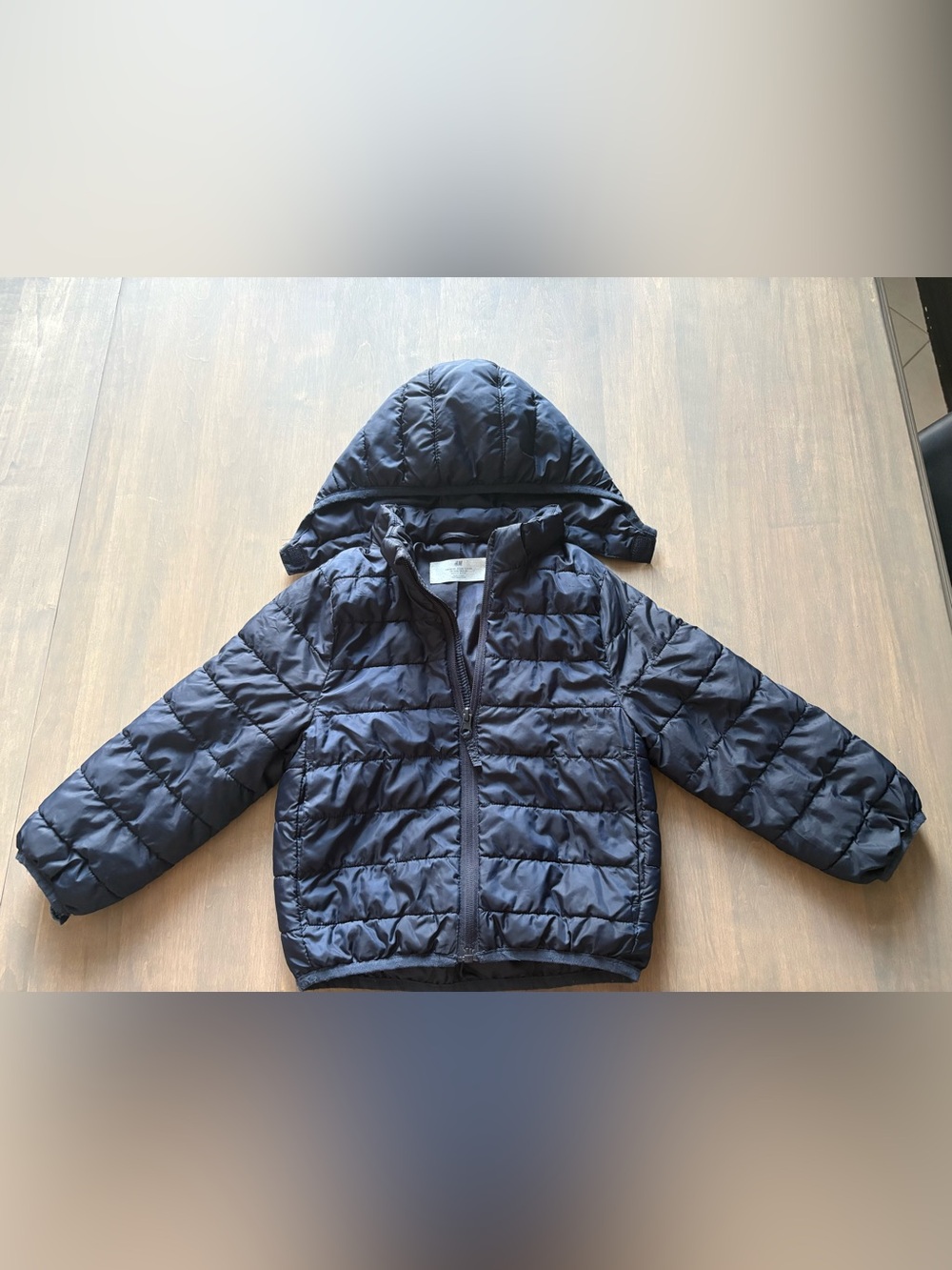 H&M Boys' Dark Navy Hooded Puffer Jacket